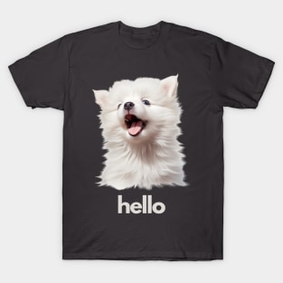 Hello Whithe Puppy! T-Shirt